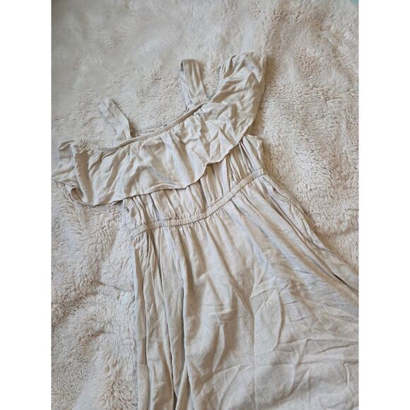 TORRID Cold Shoulder Ruffle Cream colored Dress size 2 - Picture 4 of 5